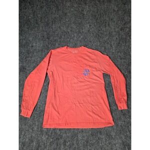 Indigo Tri Delta‎ SMU Sorority T-Shirt Mens Medium Coral Long Sleeve Pocket Top